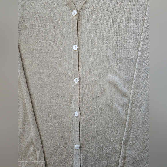 NWOT - Silk Blend "Anna Gray" Glitter Gold Cardigan - Size 1X - Picture 6 of 6